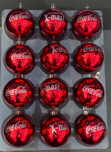 04546-5 € 10,00 coca cola kerstbal set van 12