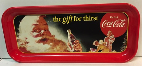 07161d-1 € 10,00 coca cola dienblad kerstman met fles